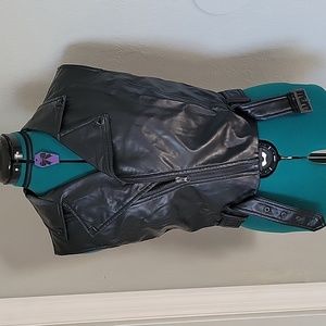 Abbey Dawn By Avril Lavigne Faux Leather Jacket Vest Black Large